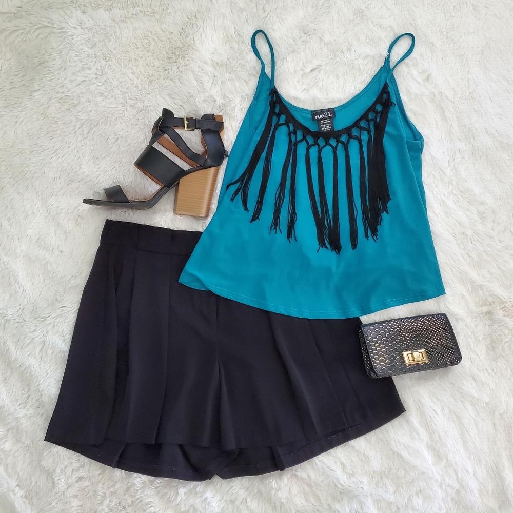 4/$20 🦋 NWT Rue21 Teal Fringed Tank Top